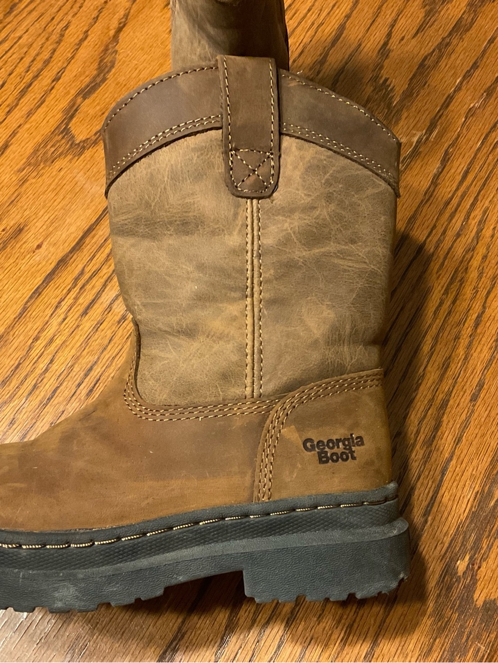 Georgia Boot Kids Tan/Brown Leather Pull-On Work Boot